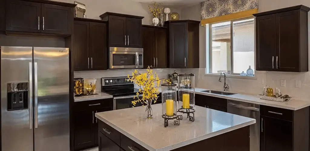 Cabinet painting results with freshly painted kitchen cabinets in Baltimore, MD