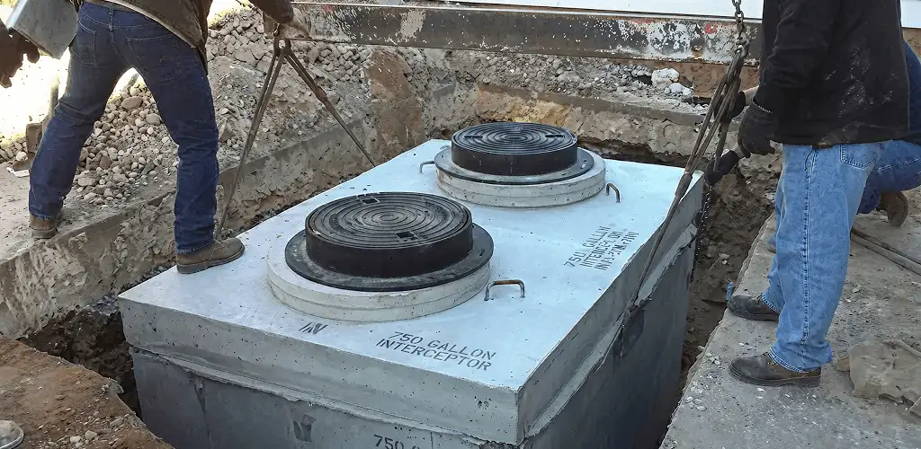 Grease trap installation for a commercial property drainage system in Baltimore, MD